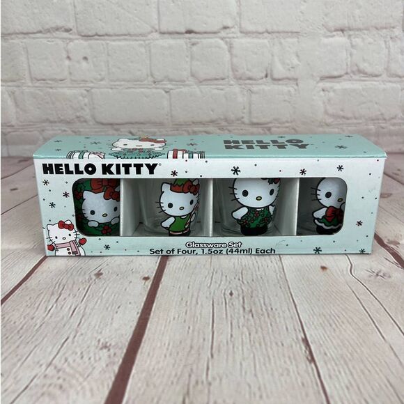 Hello Kitty Set Of Four Shot Glassware Set 1.5 Oz Each - Picture 4 of 6